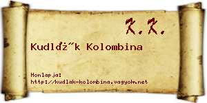 Kudlák Kolombina névjegykártya